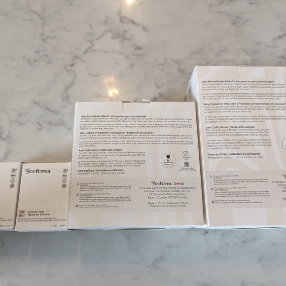 BNIB 4 glass baby bottles, silicone coated - Picture 5 of 7